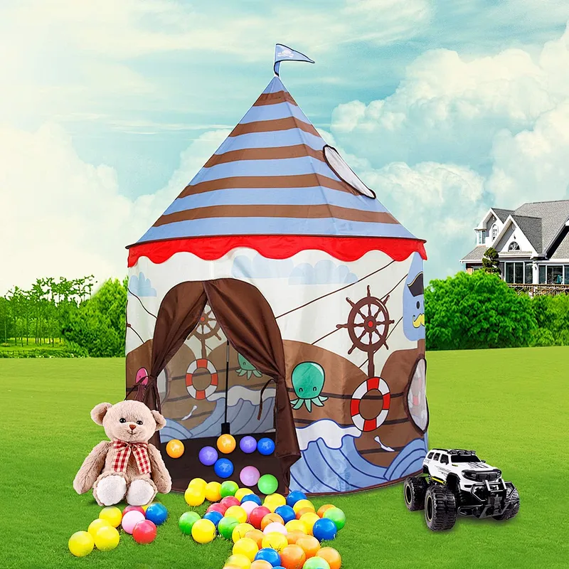 Homfu Play Tent For Kids Castle For Children Boys and Girls Viking Pattern Pop up Tent As Christmas Gift